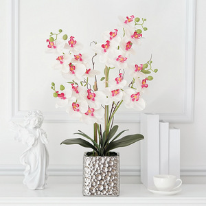 F-R0369 Orchidea Artificiale <span class=keywords><strong>in</strong></span> <span class=keywords><strong>Vaso</strong></span> da 60cm, Orchidea Bianca <span class=keywords><strong>in</strong></span> Seta, Finta Phalaenopsis <span class=keywords><strong>in</strong></span> <span class=keywords><strong>Vaso</strong></span>, Fiore Artificiale - Product Image 4