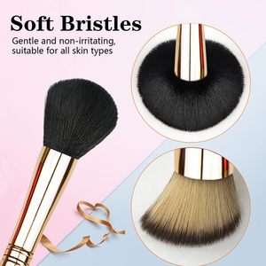 Set <span class=keywords><strong>de</strong></span> Brochas <span class=keywords><strong>de</strong></span> Maquillaje 4 en 1, Tamaño Viaje, Todo en Uno, Brochas para Base, Ojos y Abanico, con Pelo Sintético Angular y Logotipo Personalizado para Rostro - Product Image 3