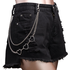 Chaîne de pantalon en métal en forme de cœur, double couche, unisexe, pour usage quotidien, en alliage de zinc - Product Image 1