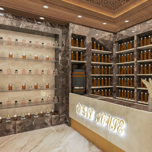 Présentoir de parfum moderne Armoire en verre à parfum sur mesure Présentoir de maquillage - Product Image 1