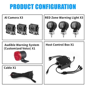 360 ° Red Zone Cảnh báo tránh LED làm việc <span class=keywords><strong>Kit</strong></span> ai máy ảnh chống va chạm Laser ranh giới ánh sáng giọng nói xe nâng Hệ thống an toàn - Product Image 5