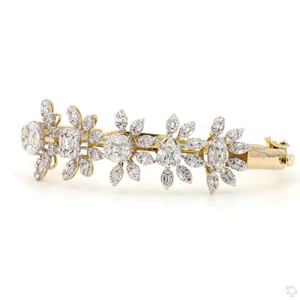 Pulsera Clásica de Oro con Diamantes para Mujer, Elegante, Brillante, Ligera, Cómoda, Joyería Fina de Moda para Fiestas y Uso Diario - Product Image 4
