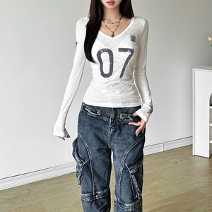 10242 Autumn New Sey <b>Perspective</b> Slim Fit Vneck Printed Long Sleeved Tsrt Top - Product Image 4