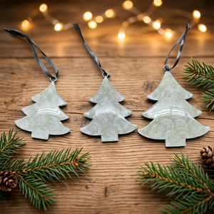 Ensemble de trois décorations de Noël suspendues pour arbre de Noël, en fer embossé fait main, durables, décoration pour la maison - Product Image 1