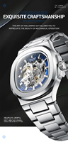 Montre mécanique automatique squelette pour homme TEVISE T01B, en acier inoxydable, lumineuse, étanche, de luxe, pour affaires, en promotion