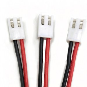 2P 白色 JST 连接器线束 红黑硅胶线，带镀锡端子，用于锂电池电源连接线 - Product Image 3