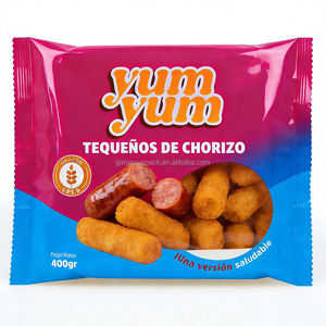 Bolsa de Plástico para Alimentos con Cierre Trasero y Ventana, Personalizada, de Grado Alimenticio, para Snacks, Papas Fritas, Papas Fritas Congeladas - Product Image 3