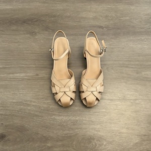 Sandales romaines Baotou rétro en cuir de vachette de luxe, faites à la main, tressées, à talon épais, style universitaire, avec nœud Mary Jane - Product Image 2