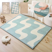 Tapis de jeu pour enfants en velours corail imprimé personnalisé, mousse à mémoire de forme haute densité, tapis de yoga facile d'entretien, tapis épais et doux, tapis tatami japonais