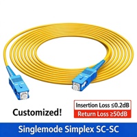 SC-SC Kabel Jumper Serat Optik Singlemode UPC/UPC 9/125μm OS2 PVC LSZH 1M 3M 5M 10M Panjang Kustom