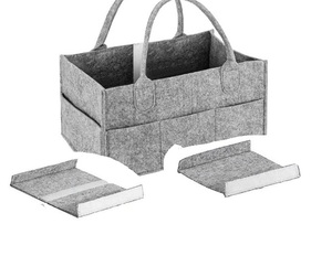 Sturdy 3mm Thick Portable Baby Diaper Bag <strong>Nappy</strong> <strong>Caddy</strong> <strong>Organiser</strong> with Print Pattern for Storage - Product Image 2