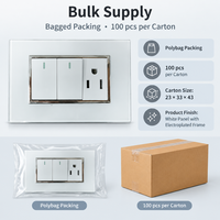 Kits muraux intelligents pour condo, avec interrupteur bipolaire, prise simple 3 broches, panneau d'interrupteurs en acrylique, pour bureaux, salles de réunion et salles de conseil, et pour systèmes de gestion d'énergie