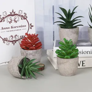 Küçük sahte Succulents bitkiler seramik kaplar Mini yapay saksı etli dekorasyon masası rafları ofis ve ev