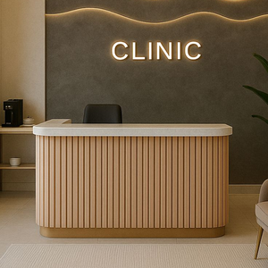 <span class=keywords><strong>Bancone</strong></span> Reception Ecologico Personalizzato, <span class=keywords><strong>Design</strong></span> per Salone di Bellezza, Arredamento per Ufficio, Banconi Cassa - Product Image 2