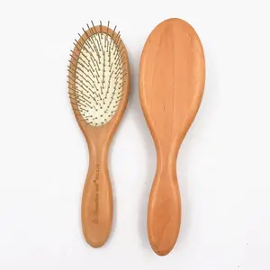 professional detangling custom logo white metal pin bristle hair brush wig brush with metal bristles for curly hair