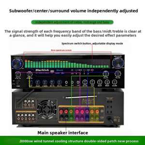 <span class=keywords><strong>Amplificador</strong></span> Receptor de Cine en Casa AV-8000SW Edición Premium 2200W Profesional de Ultra Alta Potencia <span class=keywords><strong>7.1</strong></span> <span class=keywords><strong>Canales</strong></span> con BT Inalámbrico Exclusivo - Product Image 5