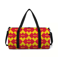 Sac de sport personnalisé à motif argyle avec lettres grecques pour sororité, grande capacité, sac de gym portable, sac de voyage, cadeau