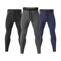 Leggings de sport pour homme en polyester doublé polaire, ajustés, longs, à séchage rapide et anti-transpiration, pour la course et l'entraînement, collection automne-hiver