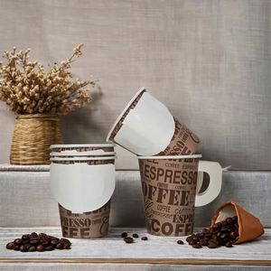 Gobelet à café en papier biodégradable à double paroi, personnalisable, de haute qualité, respectueux de l'environnement, avec poignée, 7 oz, pour le vin, la tequila - Product Image 3