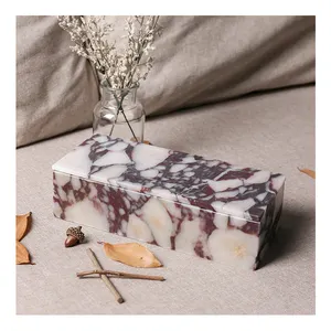 Calacatta viola роскошный Органайзер контейнер на заказ Новый 100% натуральный мраморный камень прямоугольный Мраморный Ящик для хранения мрамора с крышкой