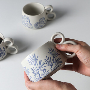 Tazza Moderna in Gres per Caffè e Latte, Unica ed Elegante, Artigianale, in Porcellana Artistica, Ceramica Sottosmalto per il Tempo Libero - Product Image 5