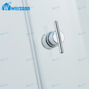 Weisdon Chrome khu vực khay Tempered Glass nhôm khung đôi cửa trượt tắm bao vây - Product Image 3