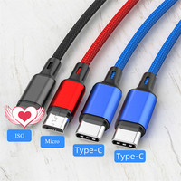 Câble USB de charge rapide 4-en-1 (ISO, Micro, Type C) de 1,2 m – Prix de gros pour cadeaux d'entreprise