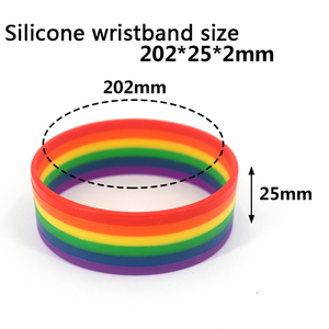 Six- Colour Silicone Wristband Rainbow Wristlet LGBT Pride Series Gay Love Is Love PVC <strong>Lesbian</strong> Rubber Wrist Bands for <strong>Gift</strong> - Product Image 2