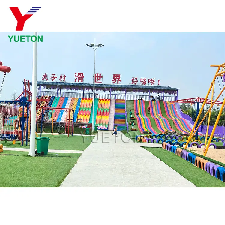 Beliebte Spielplatz Freizeitpark Im Freien Ausrüstung Fahrt Kunststoff Regenbogen Rutsche Für Kinder Und Erwachsene