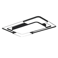 Plafonniers LED modernes noirs à intensité variable avec télécommande 3500K certifiés SAA Éclairage de chambre à coucher CRI élevé 90+ Design carré