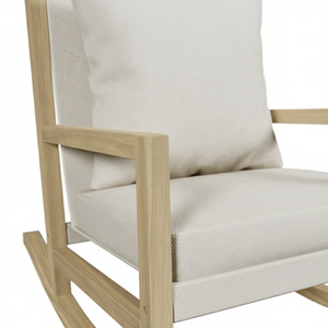 Eco-friendly Patio Rocking Armchair Outdoor Garden Furniture Lounge Sofas Acacia Wood Comfortable <b>Cushioned</b> <b>Seat</b> & Back - Product Image 5