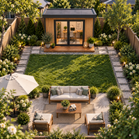 Studio de jardin moderne pour la maison, espace multifonctionnel indépendant pour le travail, les loisirs ou la détente avec une conception préfabriquée gain de place