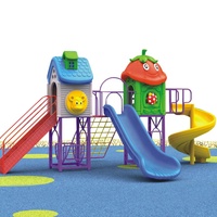 Tobogán Combinado de Plástico de Alta Calidad para Exteriores, Doble Tobogán Pequeño con Diseño de Doctor, para Jardín de Infancia