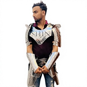 18GA Acero Medieval Caballero Reina Dama Mujer Medio Cuerpo Armadura traje Cuirass y Pauldrons Crusader Armor Traje Disfraz de Halloween - Product Image 1