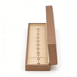 Minimalist Bracelet Box Luxury Hinged Faux Leather Jewelry Gift Box Suede <b>Insert</b> Debossing Custom Logo Factory Wholesale Price - Product Image 5