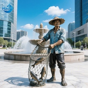 <span class=keywords><strong>Statua</strong></span> Personalizzata a Grandezza Naturale in Metallo, Ottone o Bronzo di un Pescatore per Giardino - Product Image 5