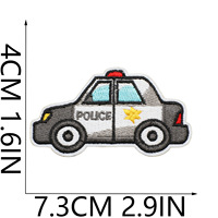 Patch brodé à la machine en feutre non tissé, mignon, écologique, thermocollant, sur le thème de la prévention des incendies, camion de pompiers et alarme de pompier