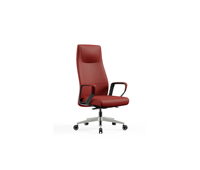 Chaise de bureau de direction moderne à dossier haut avec base pivotante en aluminium poli, imperméable et convertible pour espace de travail commercial