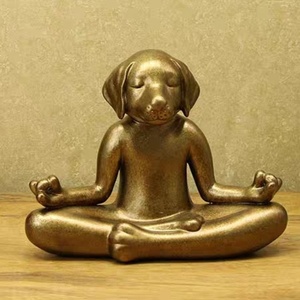 Statue de chien méditant, ornement décoratif pour table ou armoire, statue d'animal, ornements en résine, vente chaude - Product Image 3
