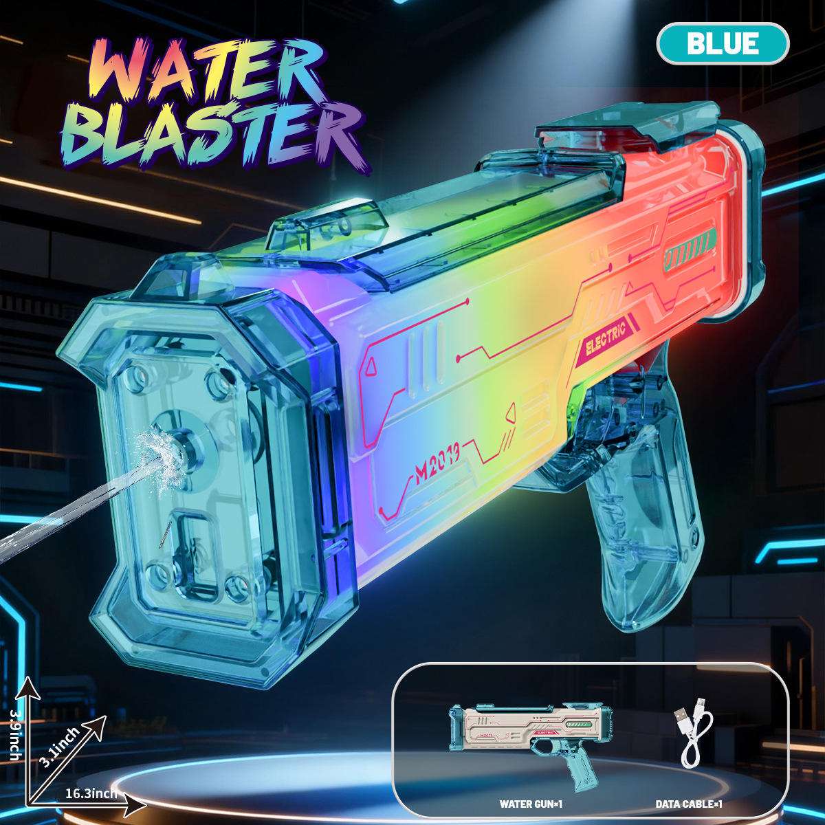 Tide play magic color water gun-blue-english color box