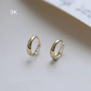 solid 9K gold jewelry wholesale huggie hoop real gold 9ct gold earing for kids girls women