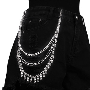 Chaîne de taille Yueli Punk multi-couches avec pendentif dentaire, en métal argenté tibétain, pour usage quotidien, style Ins - Product Image 5