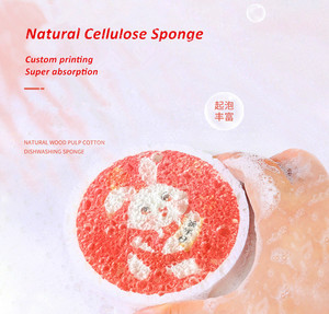 Compressed Cellulose Kitchen Sponge Round Popup Reusable Eco Friendly Wood Pulp Cleaning Sponge Custom Design Dish Sponge - Product Image 6