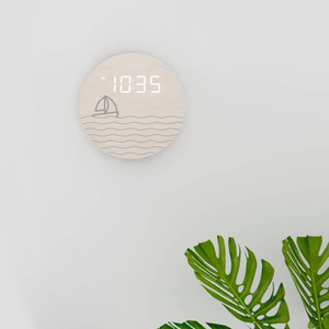 Đồng Hồ Treo Tường Bằng Gỗ EMAF, Đồng Hồ Treo Tường LED Kỹ Thuật Số Có Chữ Số Lớn Làm Mờ Tự Động 12/24H Đồng Hồ Treo Tường Trang Trí Nhà Cửa - Product Image 5