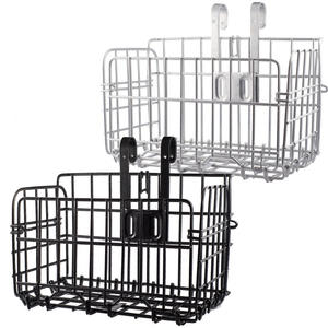 Cesta trasera para bicicleta, de metal, negra, con soporte para portaequipajes, duradera, extra grande, para almacenamiento en bicicleta - Product Image 5