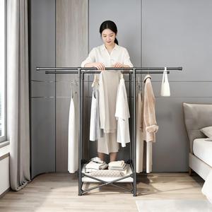 Percheros Metálicos con Rieles y Ganchos, Patas Fijas para Almacenamiento de Ropa, Organización de Armarios, Exhibición - Product Image 5