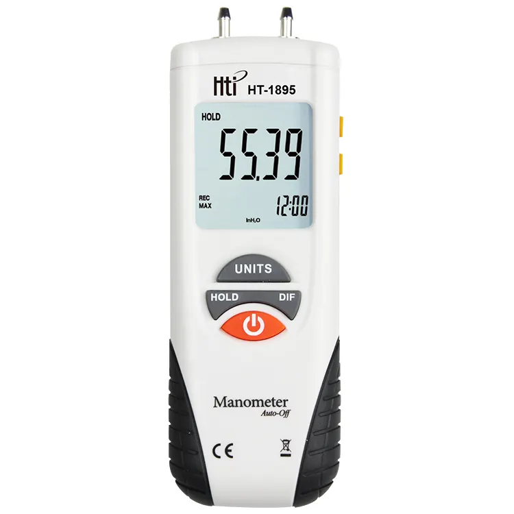 Hti Manometer Digital tekanan Gas, pengukur tekanan udara diferensial HT-1895