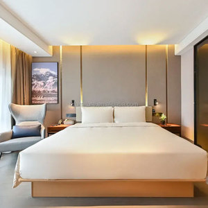 Hotel King Bedroom Furniture Sets Modern <b>Bed</b> Frame With Nightstands Headboard Wardrobe <b>Side</b> Table & TV Cabinet <b>For</b> 3 Star Hotel - Product Image 3