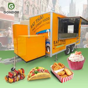 Square Sliding Front 12ft X 7ft 12 Foot Prefabricated Catering Drop Trailer BBQ Food Truck with <b>Grill</b> - Product Image 1