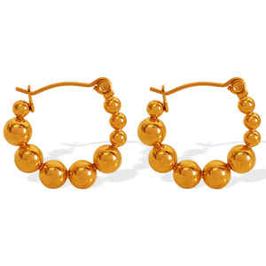 Pendientes de Aro con Forma de Bola, Aleación de Zinc, Color Oro y Plata, EH520, Joyería de Moda - Product Image 5